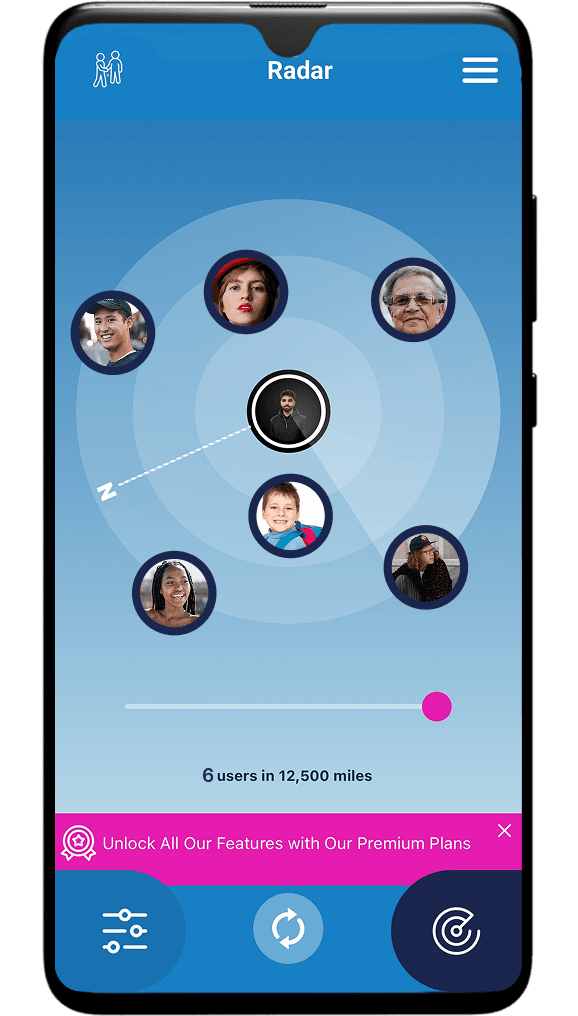Serendipity radar phone screen