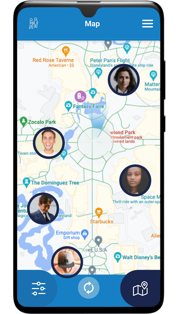 Group tracking at amusement park